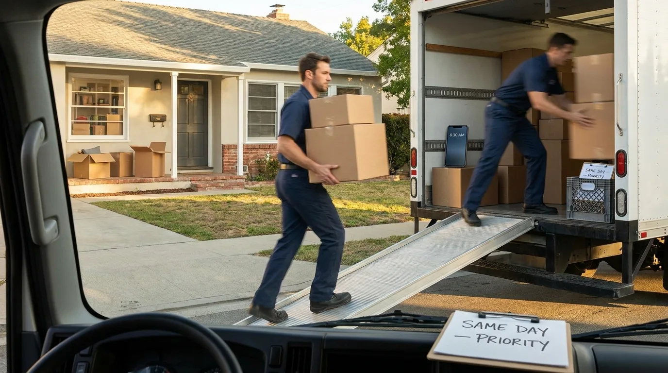 Same day moving crew responding to an urgent last minute move request in Springfield, TN